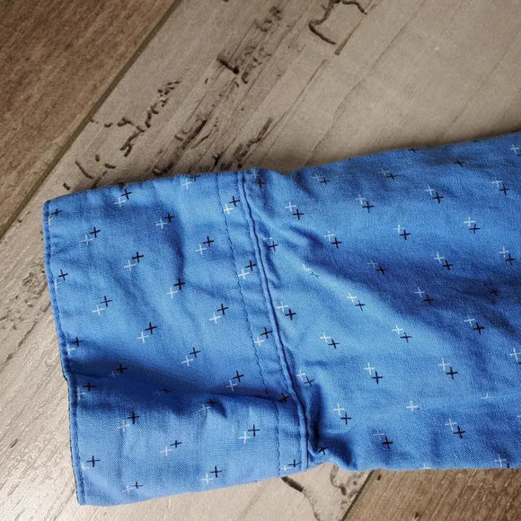 LEVEL TEN AUTHENTIC Blue Cotton Button Down Dress Shirt Boys Size Small (8) EUC - Picture 14 of 15